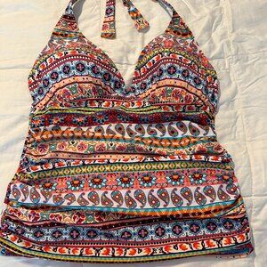 "INTO THE BLUE" 2-PIECE SWIM SUIT W/MATCHING COVER-UP SZ.12